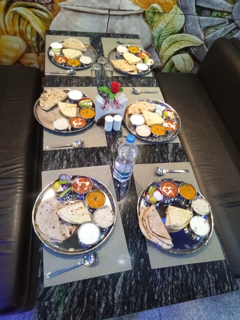 Our famous authentic Rajasthani Thali spread served fresh on granite tables